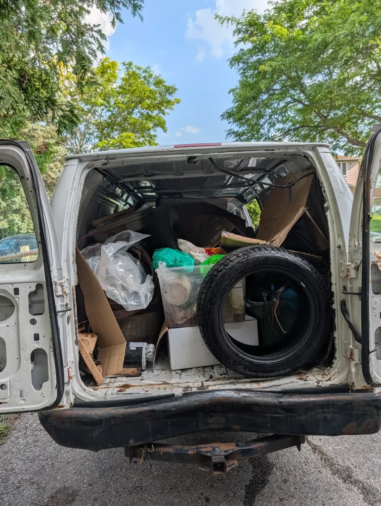 Junk removal Pickering cargo van loaded after a small-load pickup